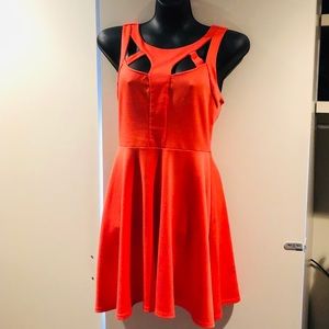 LUSH Cutout Dress in Coral M/6